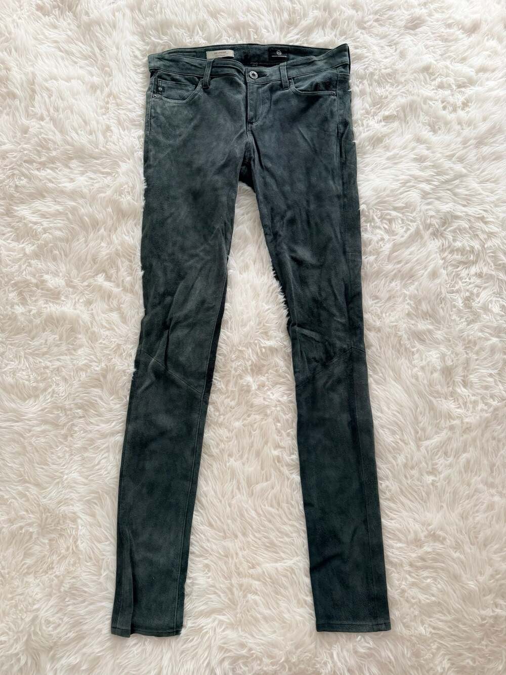 AG Adriano Goldschmied The Legging Super Skinny Leather Pants Size 27